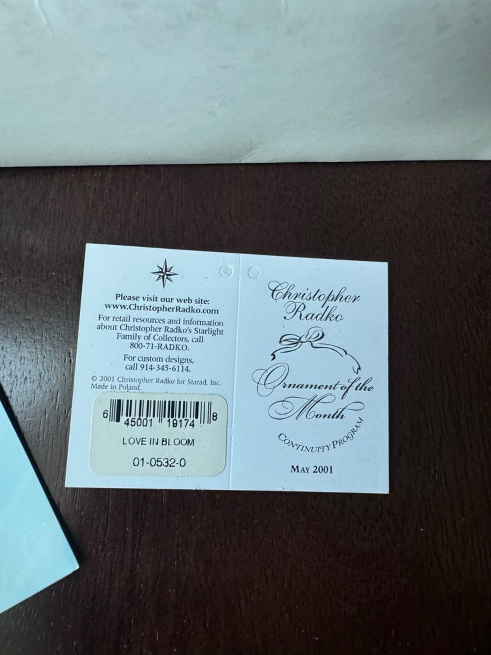 Christopher Radko Love in Bloom May 2001 ornament NWT - Picture 7 of 9